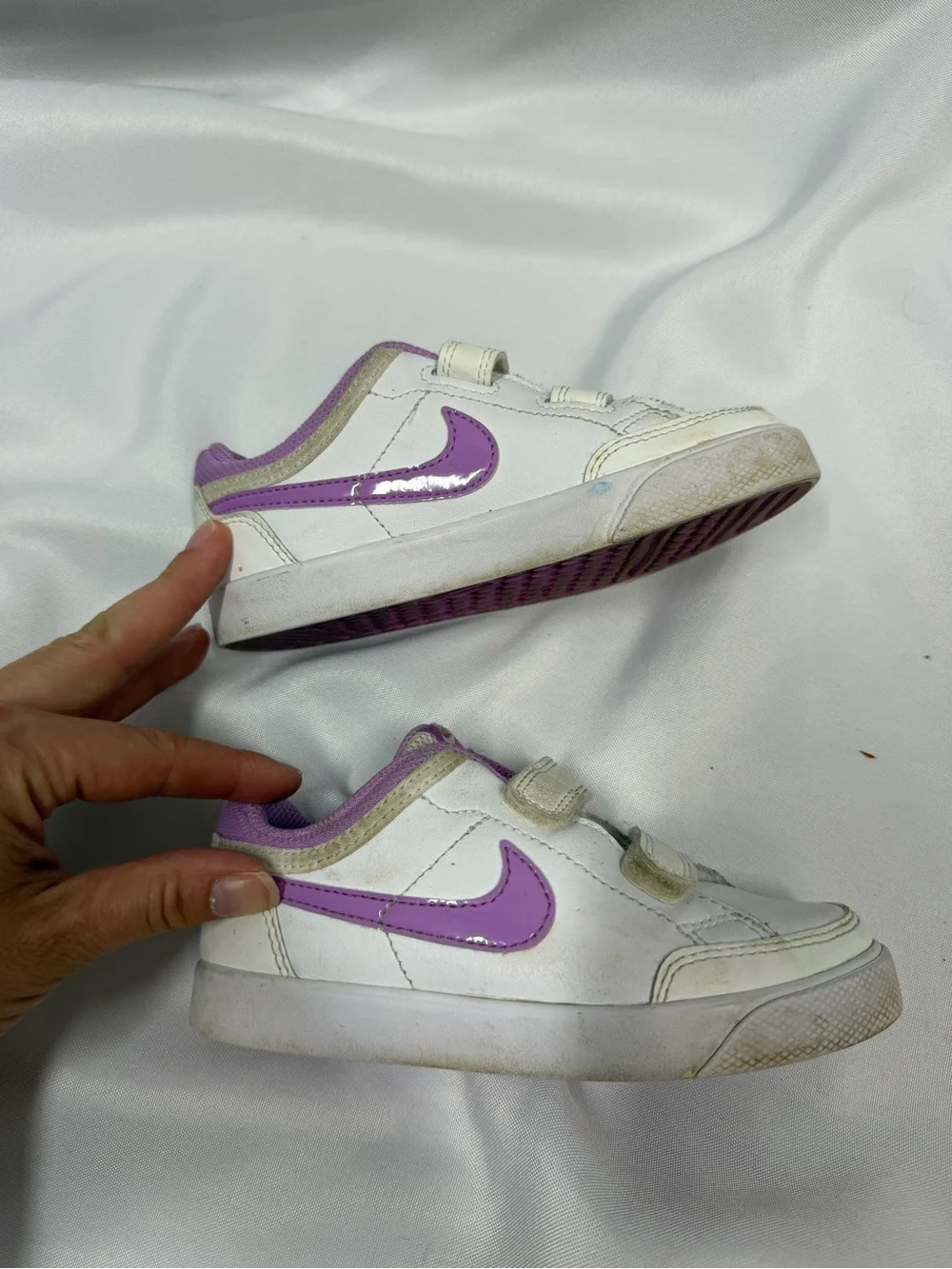 Nike | Capri 3 LTR Toddler Sneaker Tennis Shoe White Purple Girls Size 10C